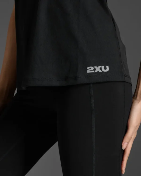 Hot 2XU Aero Singlet Black/Silver Reflective