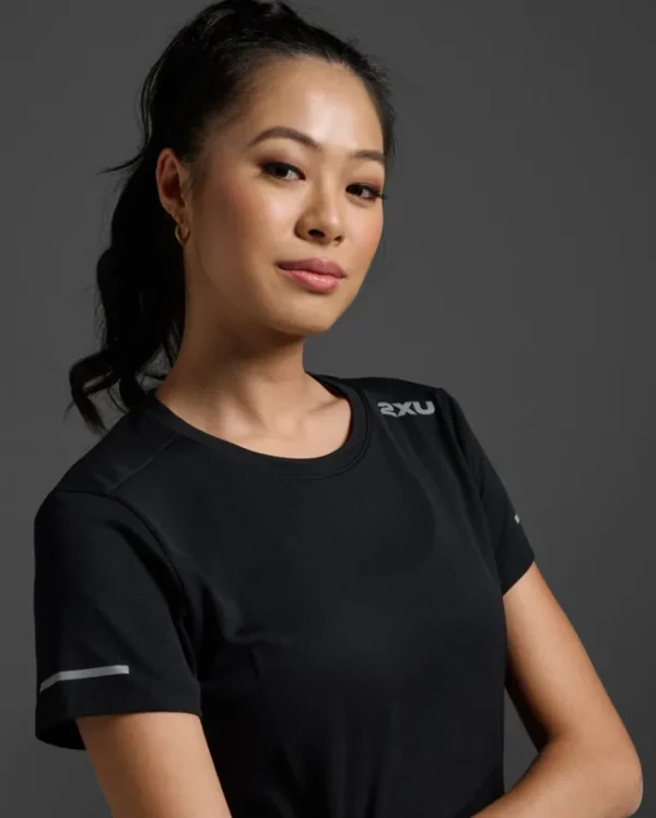 Online 2XU Aero Tee Black/Silver Reflective
