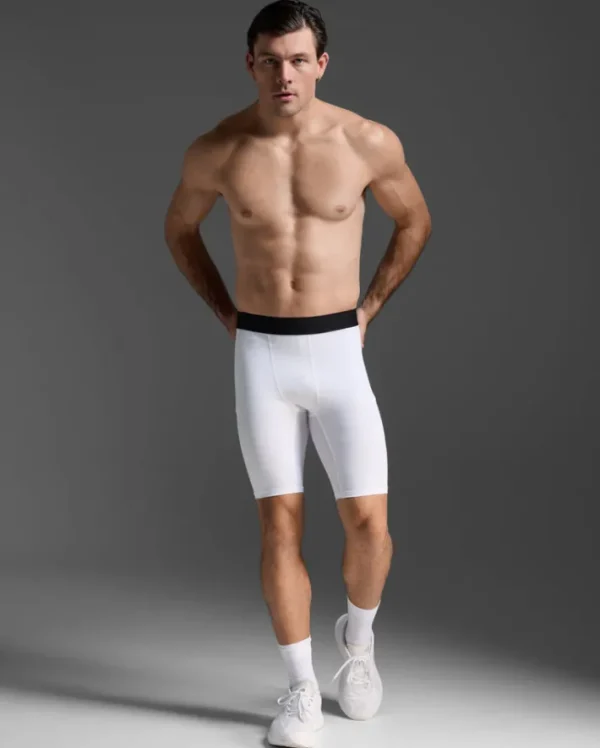 Fashion 2XU Base Layer Compression Shorts White/White