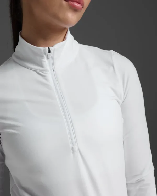 Online 2XU Flex 1/2 Zip Long Sleeve White/White