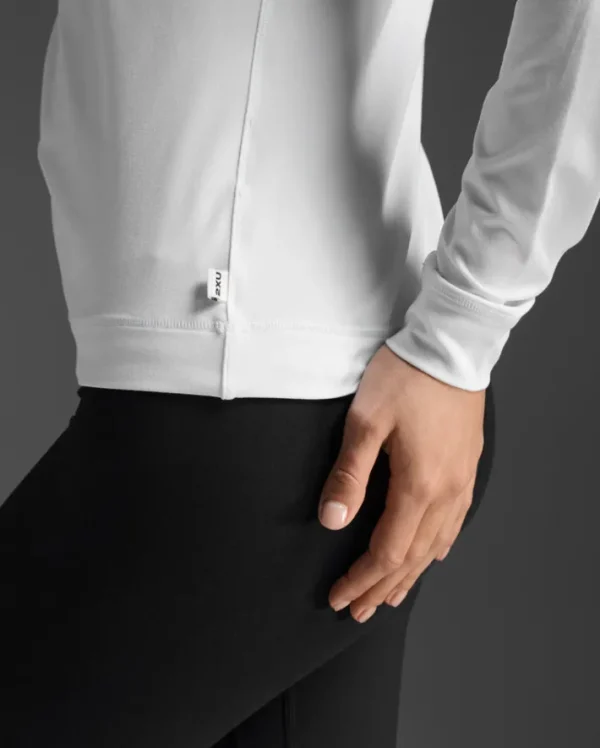 Online 2XU Flex 1/2 Zip Long Sleeve White/White