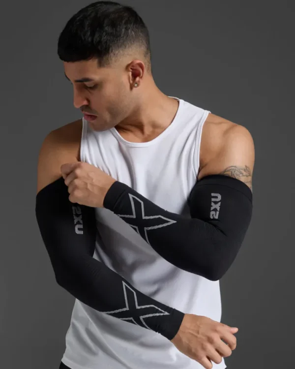 Outlet 2XU Flex Compression Arm Sleeves Black/Grey