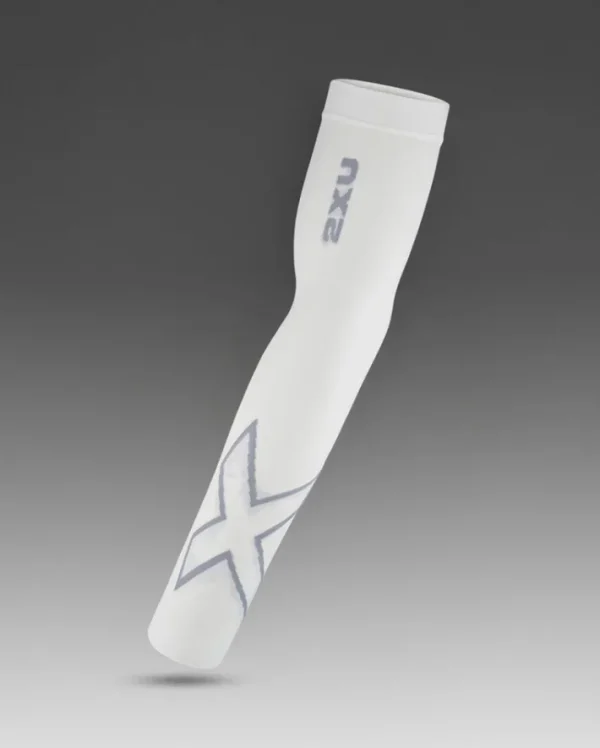 Fashion 2XU Flex Compression Arm Sleeves White/Grey