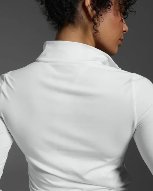 Fashion 2XU Flex Crop 1/2 Zip Long Sleeve White/White