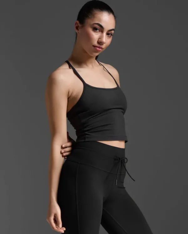 Outlet 2XU Flex Crop Tank Black/Black
