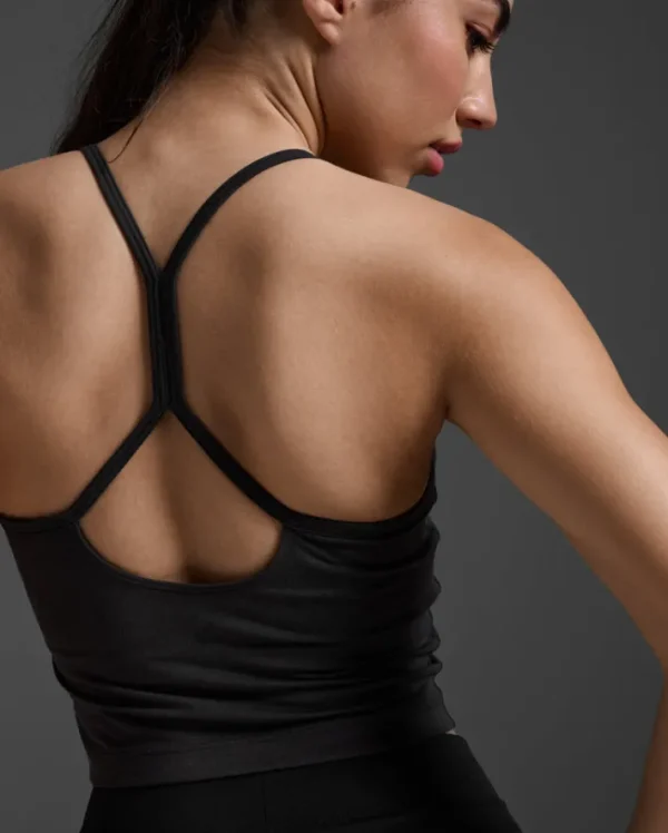 Outlet 2XU Flex Crop Tank Black/Black