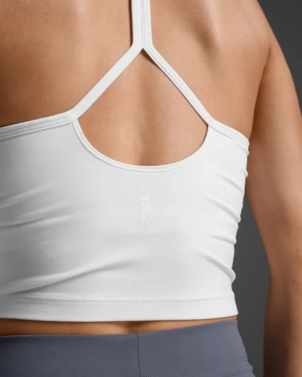 Hot 2XU Flex Crop Tank White/White