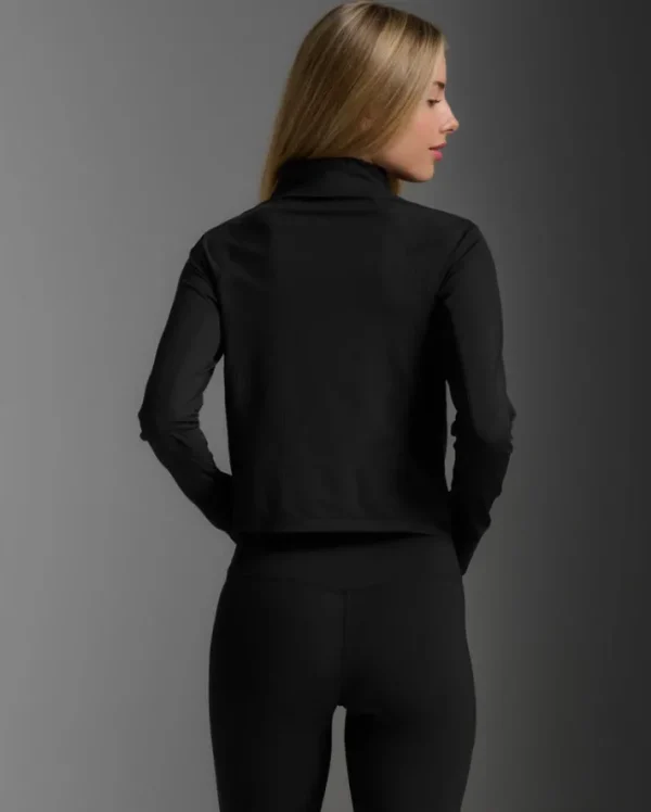 Sale 2XU Flex Waffle 1/2 Zip Long Sleeve Black/Black
