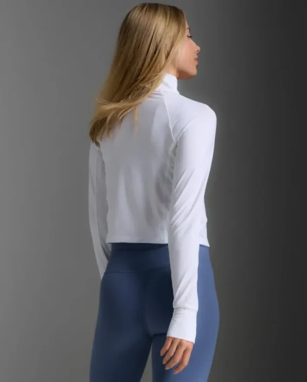 Outlet 2XU Flex Waffle 1/2 Zip Long Sleeve White/White