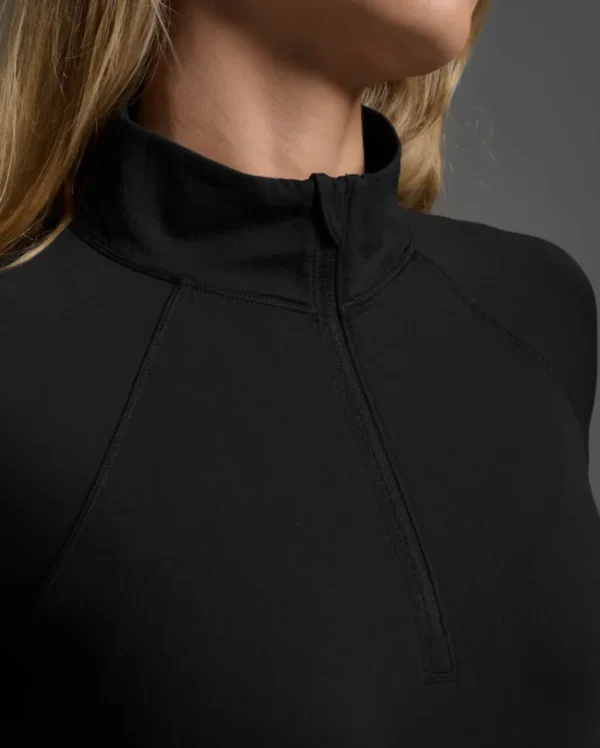 Sale 2XU Flex Waffle 1/2 Zip Long Sleeve Black/Black