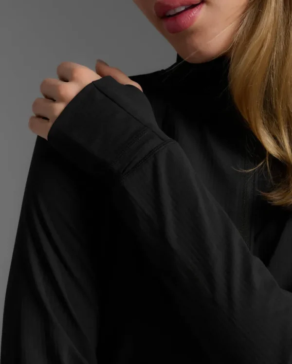 Sale 2XU Flex Waffle 1/2 Zip Long Sleeve Black/Black
