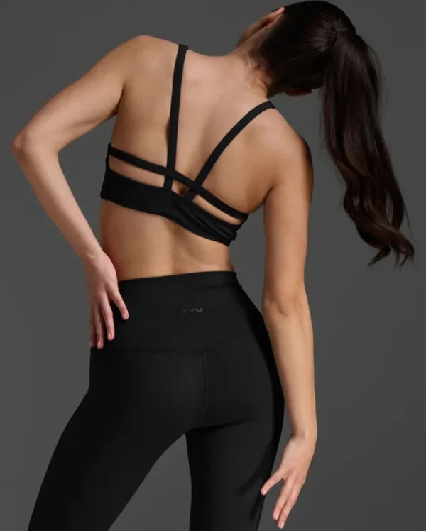 Outlet 2XU Fluid Open Back Bra Black/Black