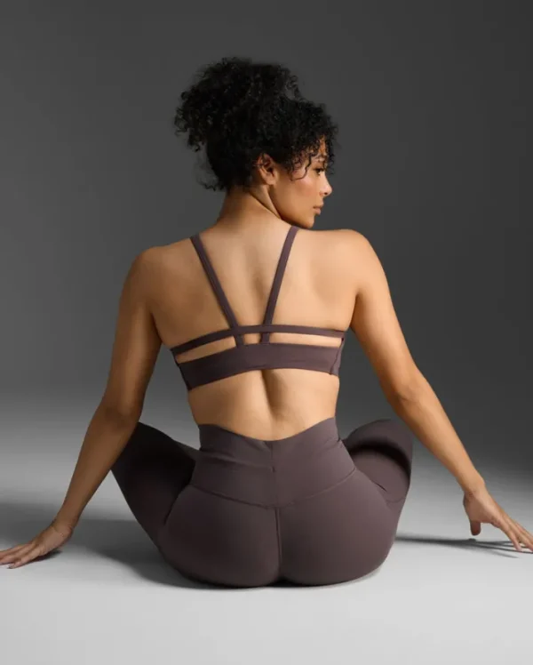 New 2XU Fluid Open Back Bra Raisin/Raisin