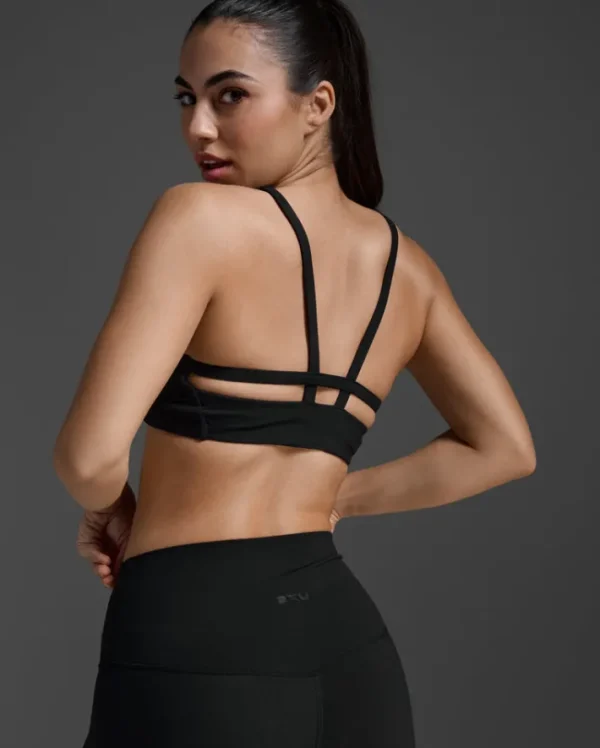 Outlet 2XU Fluid Open Back Bra Black/Black