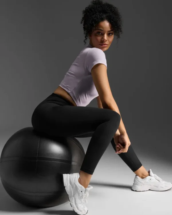 Sale 2XU Fluid Ribbed Crop Tee Virtual Violet/White