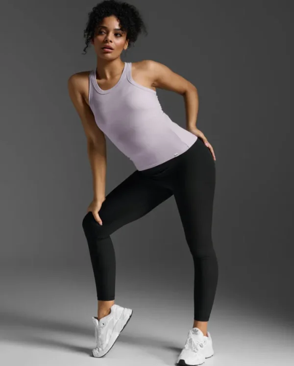 Fashion 2XU Fluid Ribbed Tank Virtual Violet/White