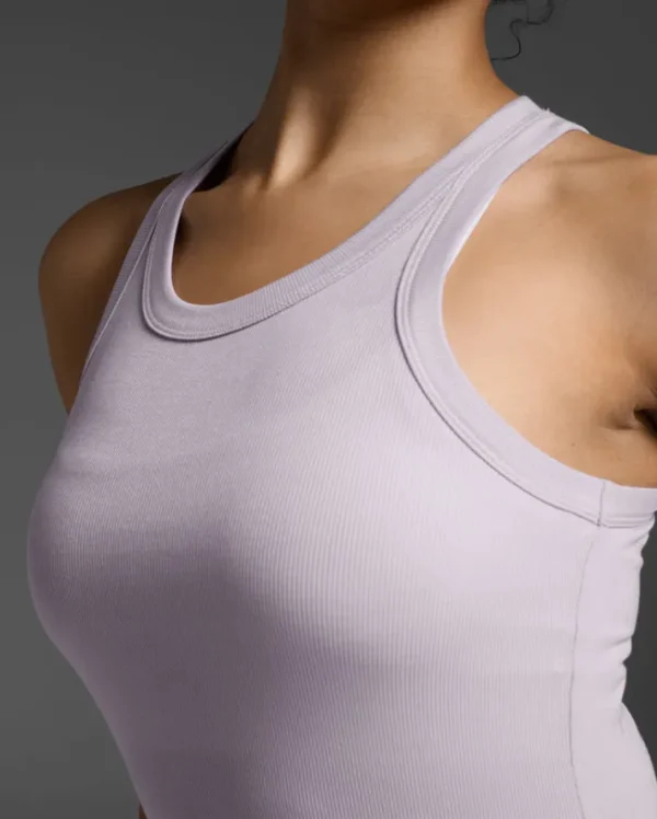 Fashion 2XU Fluid Ribbed Tank Virtual Violet/White