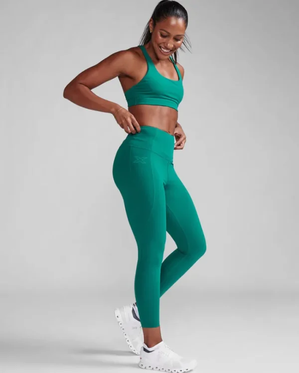 Hot 2XU Form Soft Touch Hi-Rise Compression 7/8 Tights Forest Green/Forest Green