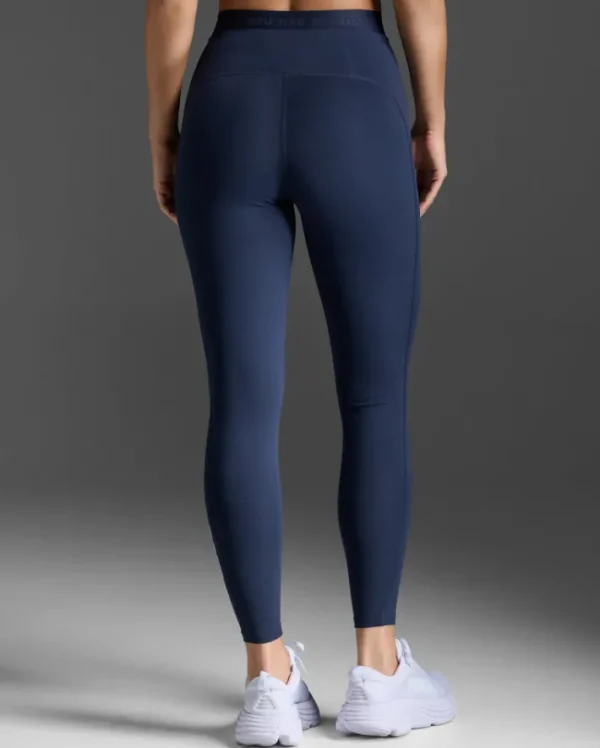 Online 2XU Form Stash Hi-Rise Compression Tights with Pockets Midnight/White