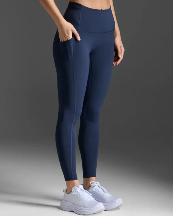 Online 2XU Form Stash Hi-Rise Compression Tights with Pockets Midnight/White