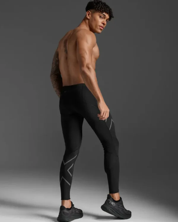 New 2XU Ignition Shield Compression Tights Black/Black Reflective