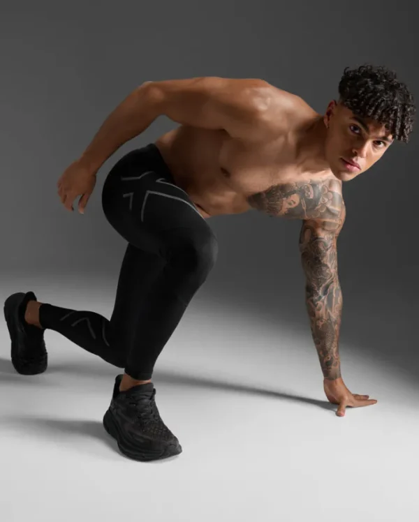New 2XU Ignition Shield Compression Tights Black/Black Reflective
