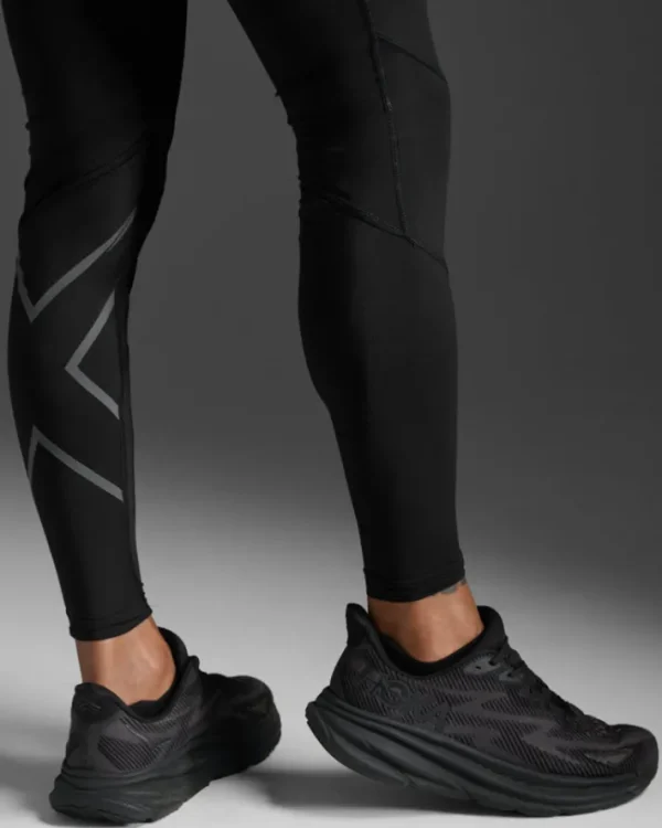 New 2XU Ignition Shield Compression Tights Black/Black Reflective