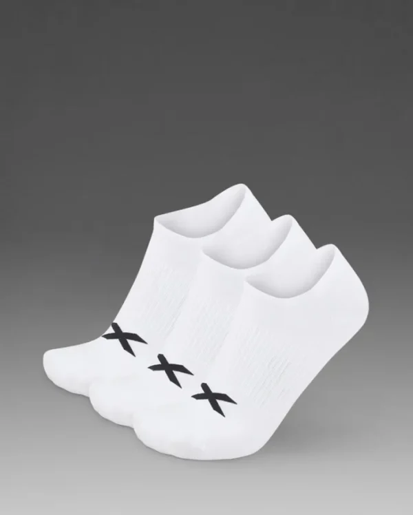 Best 2XU Invisible Socks 3 Pack White/Black