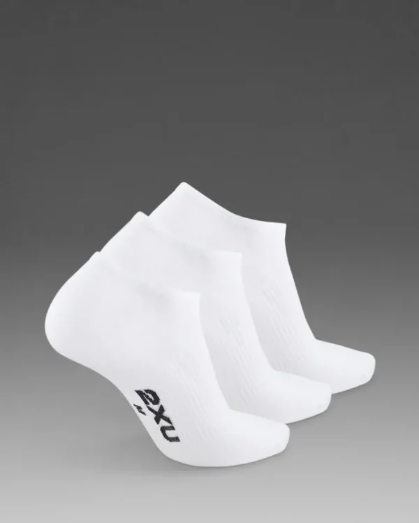 Best 2XU Invisible Socks 3 Pack White/Black