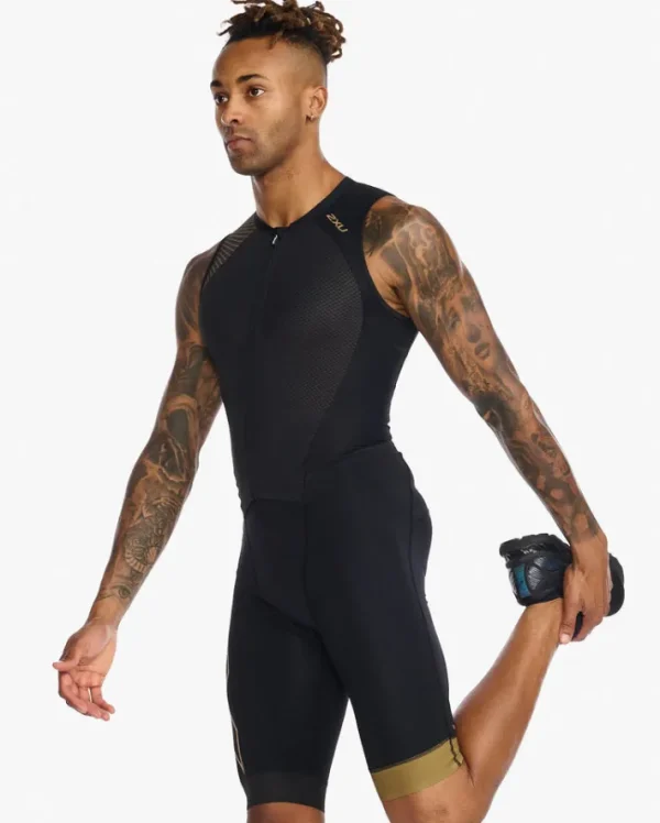 Discount 2XU Light Speed Front Zip Trisuit Black/Gold