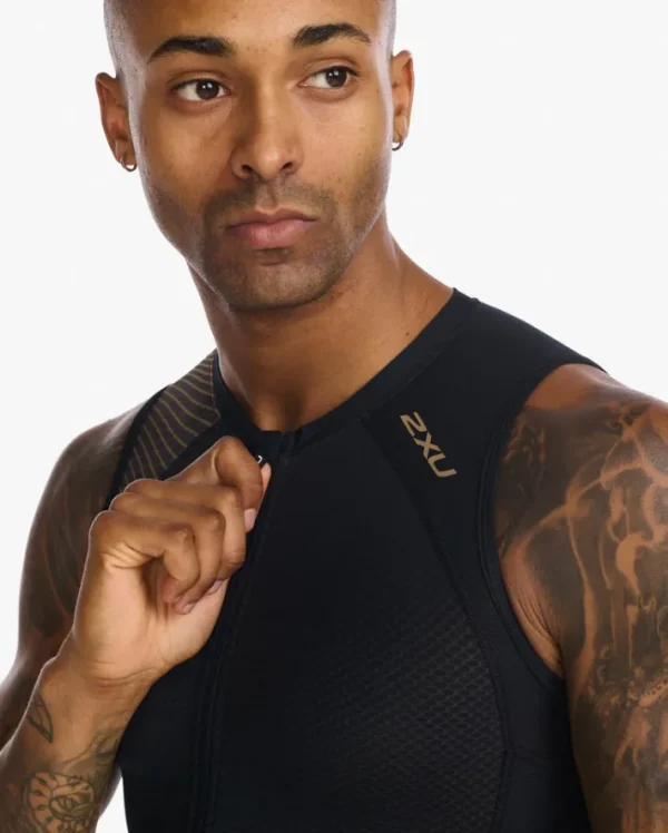 Discount 2XU Light Speed Front Zip Trisuit Black/Gold