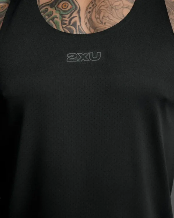 Online 2XU Light Speed Tech Singlet Black/Black Reflective