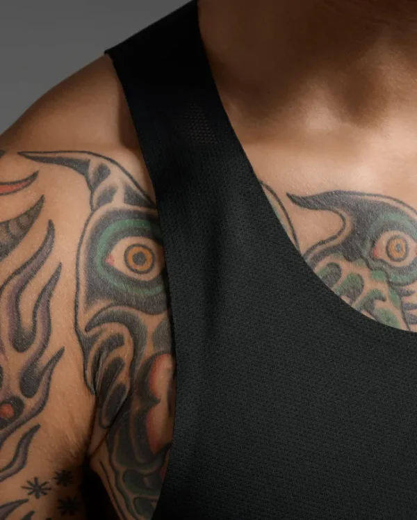Online 2XU Light Speed Tech Singlet Black/Black Reflective