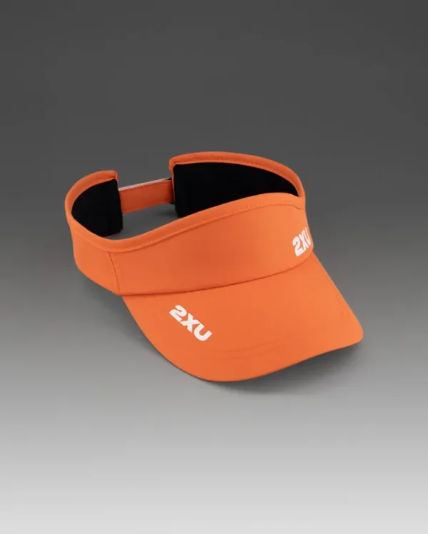 Discount 2XU Run Visor Ember/White