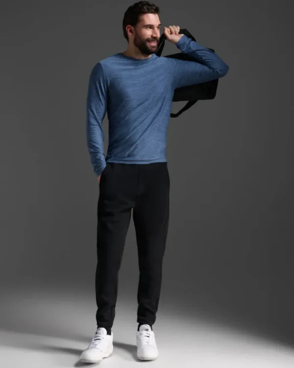 Online 2XU Signature Long Sleeve Tee Indigo/Indigo