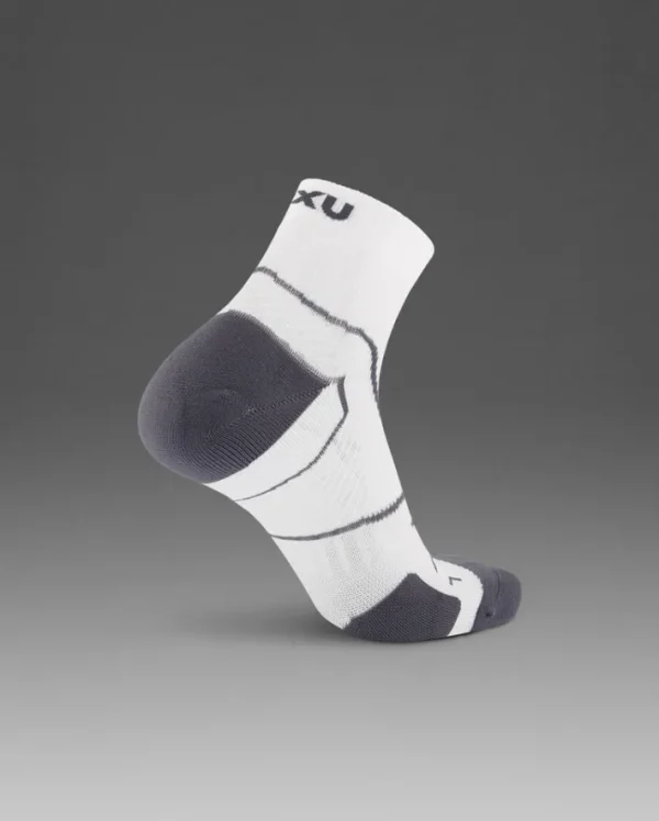 Best 2XU Vectr Cushion 1/4 Crew Compression Socks White/Grey