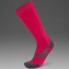 Fashion 2XU Vectr Light Cushion Full Length Compression Socks Hot Pink/Grey
