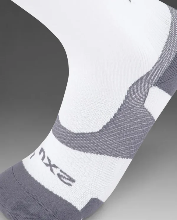 Sale 2XU Vectr Light Cushion Full Length Compression Socks White/Grey