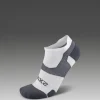 Best 2XU Vectr Light Cushion No Show Compression Socks White/Grey