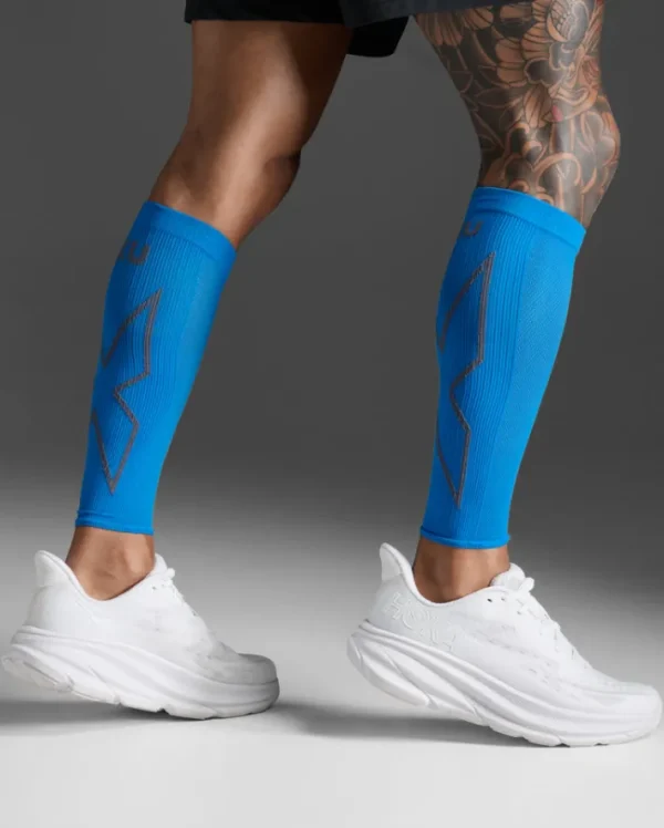 Online 2XU X Compression Calf Sleeves Vibrant Blue/Grey